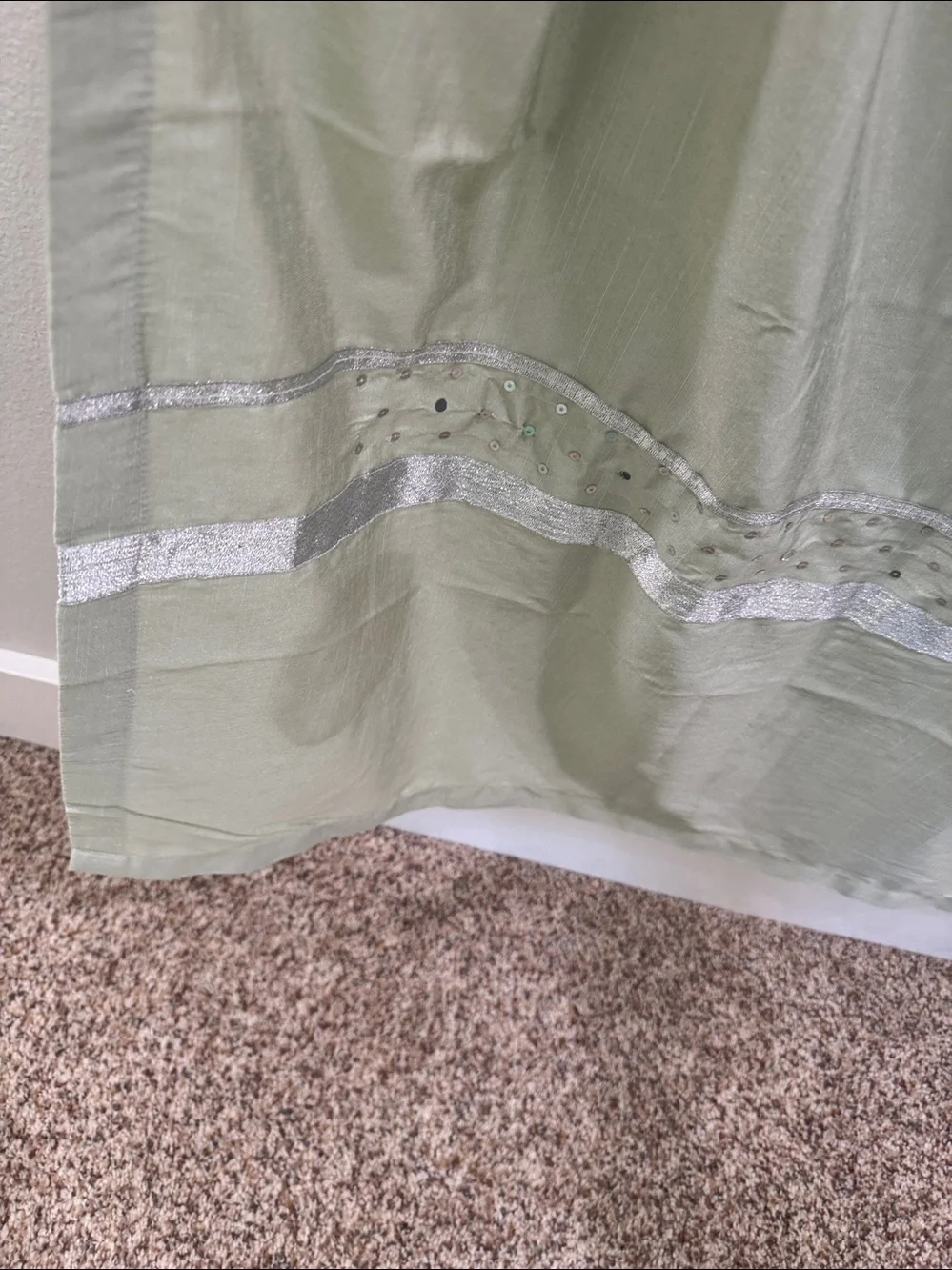 Croscill Light Sage Embellished shower curtain